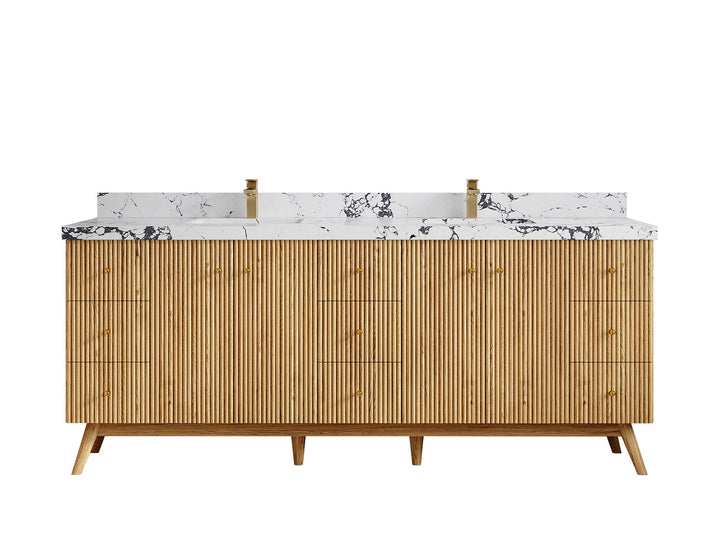 Pasadena White Oak 84 in. W x 22 in. D Double Sink Bathroom Vanity - photo 40