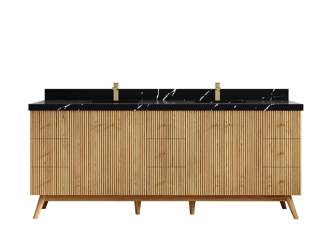 Pasadena White Oak 84 in. W x 22 in. D Double Sink Bathroom Vanity - Willow Bath and Vanity