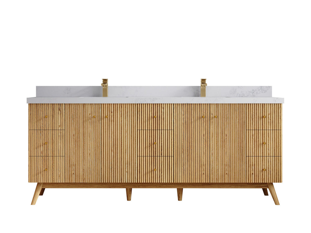 Pasadena White Oak 84 in. W x 22 in. D Double Sink Bathroom Vanity - Willow Bath and Vanity