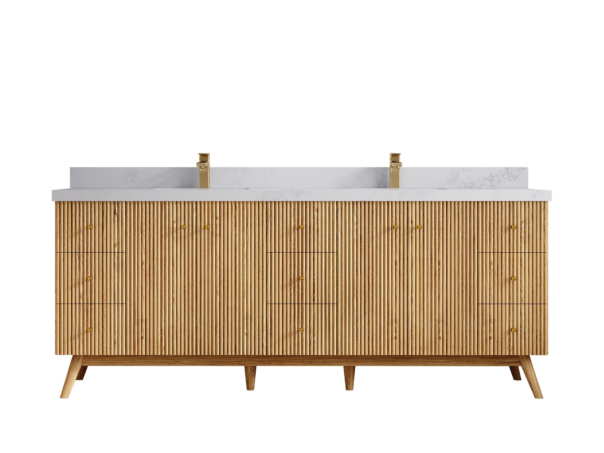 Pasadena White Oak 84 in. W x 22 in. D Double Sink Bathroom Vanity - Willow Bath and Vanity