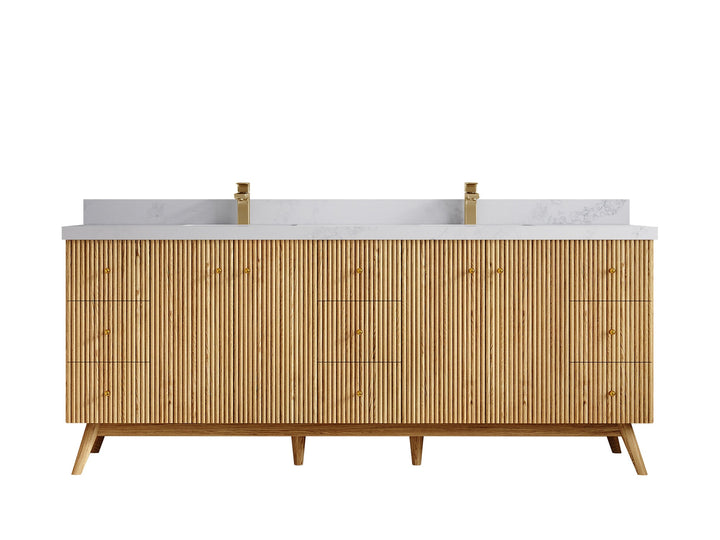 Pasadena White Oak 84 in. W x 22 in. D Double Sink Bathroom Vanity - photo 16