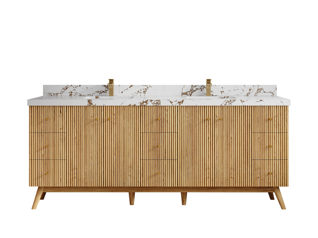 Pasadena White Oak 84 in. W x 22 in. D Double Sink Bathroom Vanity - Willow Bath and Vanity