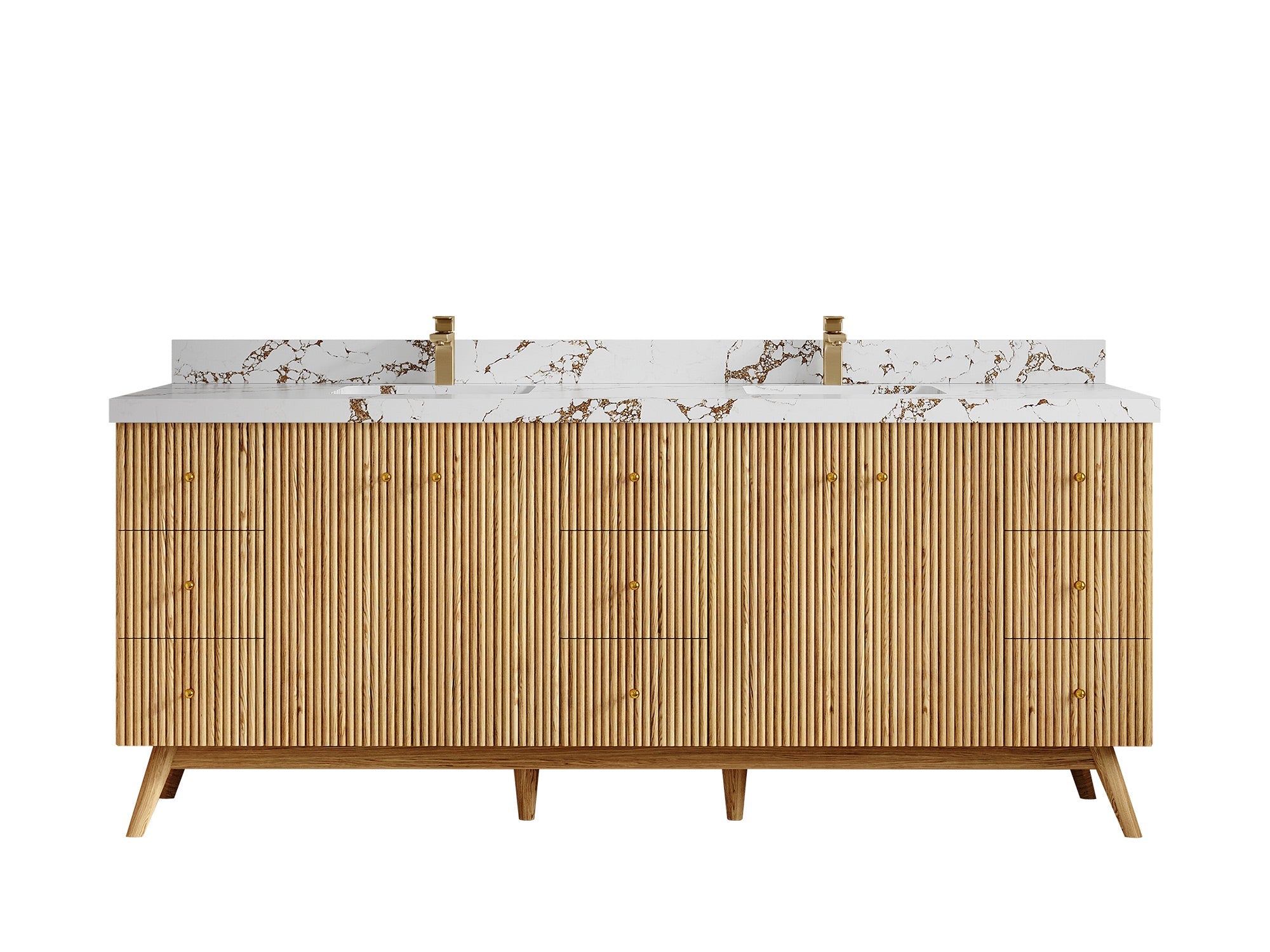 Pasadena White Oak 84 in. W x 22 in. D Double Sink Bathroom Vanity - Willow Bath and Vanity