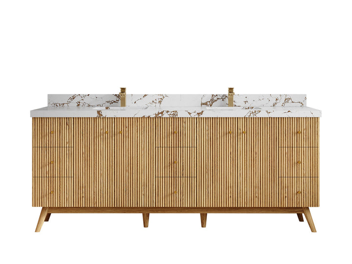 Pasadena White Oak 84 in. W x 22 in. D Double Sink Bathroom Vanity - photo 36