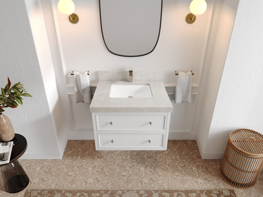 Roswell Floating 30 in. W x 22 in. D Single Sink Bathroom Vanity - Willow Bath and Vanity