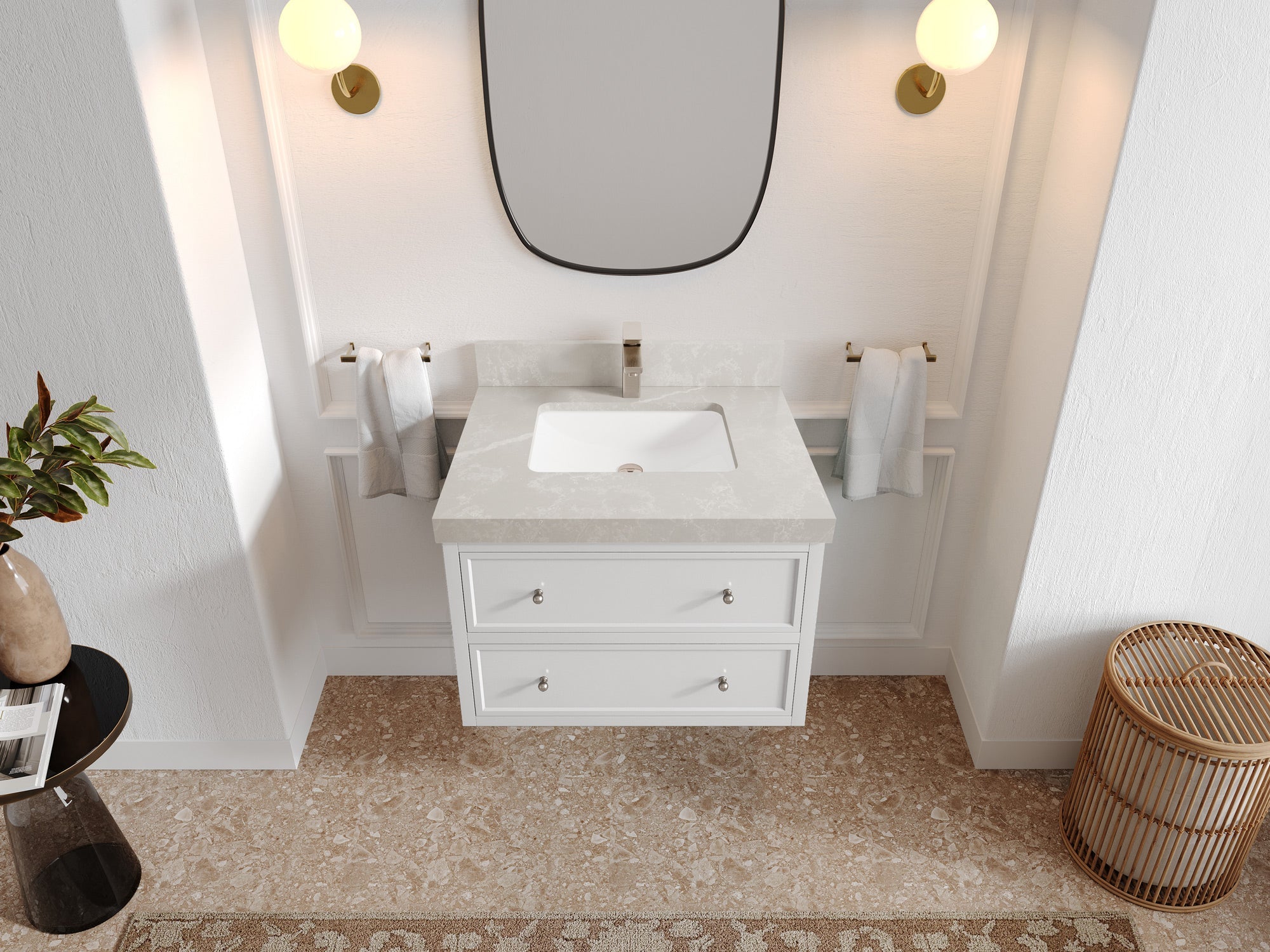 Roswell Floating 30 in. W x 22 in. D Single Sink Bathroom Vanity - Willow Bath and Vanity