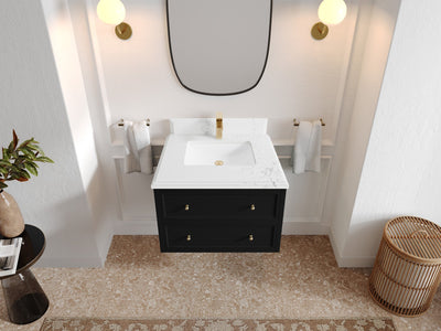 Roswell Floating 30 in. W x 22 in. D Single Sink Bathroom Vanity - Willow Bath and Vanity