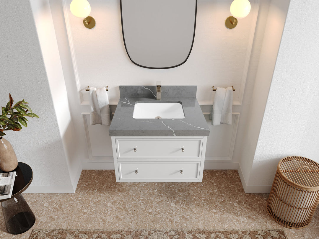 Roswell Floating 30 in. W x 22 in. D Single Sink Bathroom Vanity - Willow Bath and Vanity