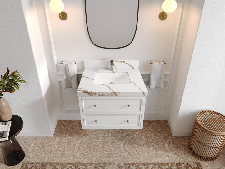 Roswell Floating 30 in. W x 22 in. D Single Sink Bathroom Vanity - photo 14