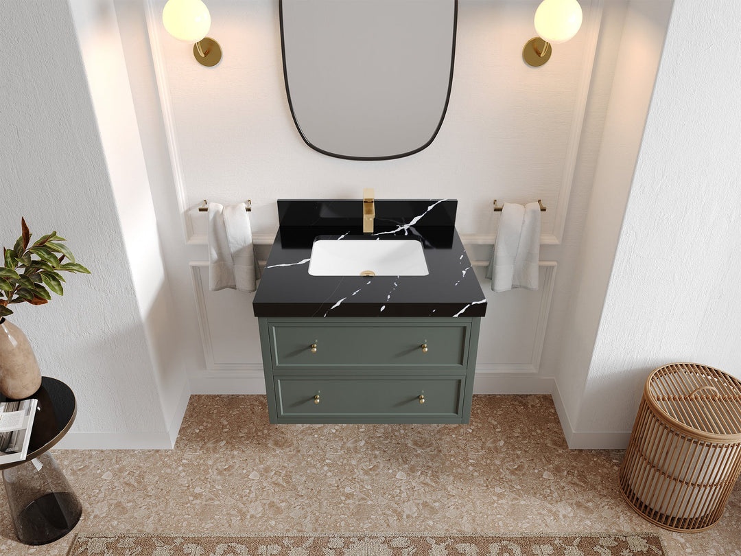 Roswell Floating 30 in. W x 22 in. D Single Sink Bathroom Vanity - Willow Bath and Vanity
