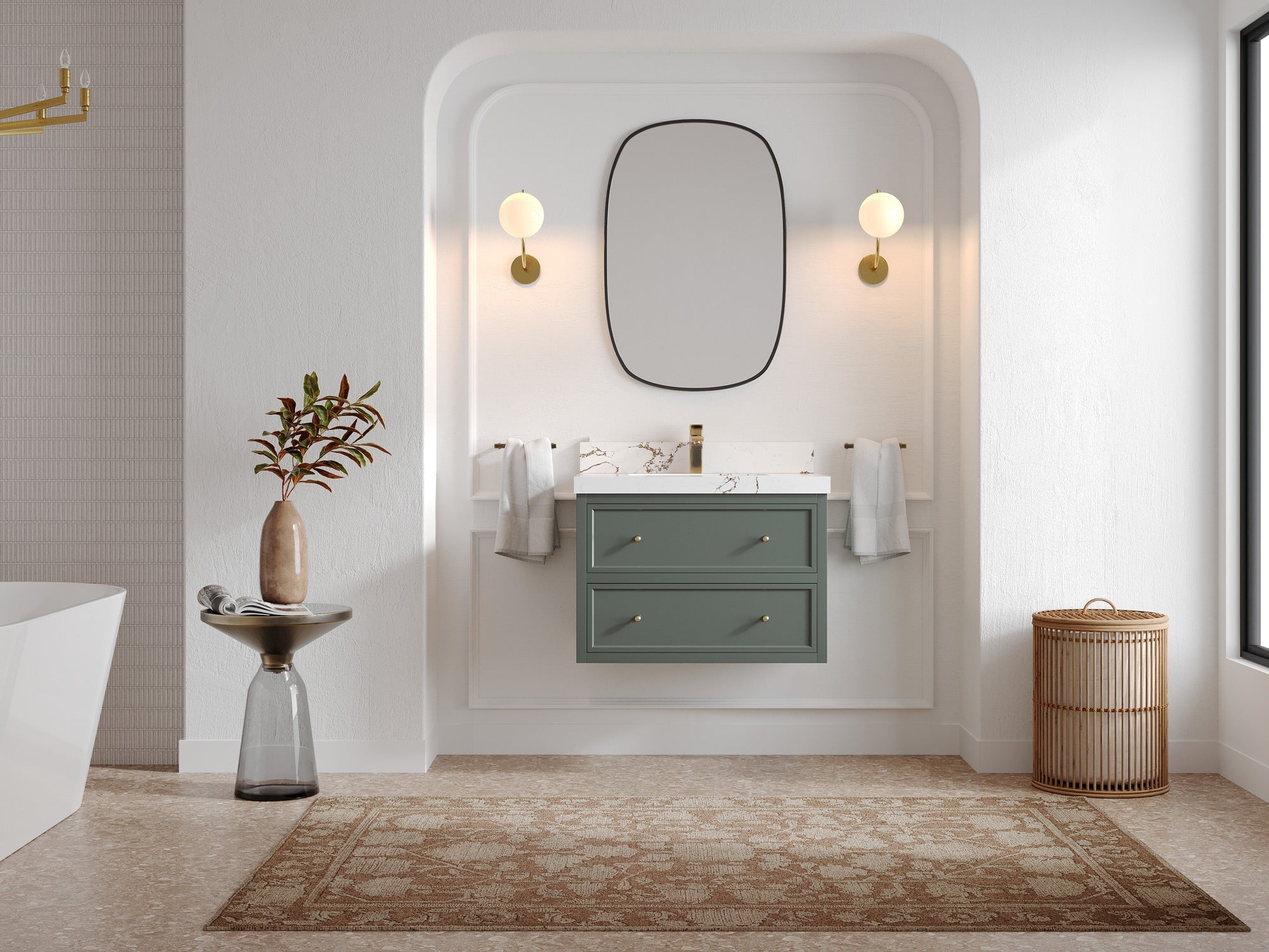 Roswell Floating 30 in. W x 22 in. D Single Sink Bathroom Vanity - Willow Bath and Vanity