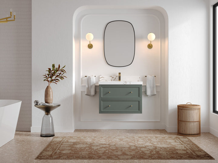 Roswell Floating 30 in. W x 22 in. D Single Sink Bathroom Vanity - photo 4
