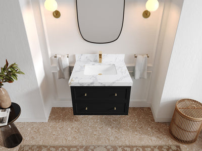 Roswell Floating 30 in. W x 22 in. D Single Sink Bathroom Vanity - Willow Bath and Vanity