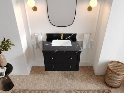 Roswell Floating 30 in. W x 22 in. D Single Sink Bathroom Vanity - Willow Bath and Vanity
