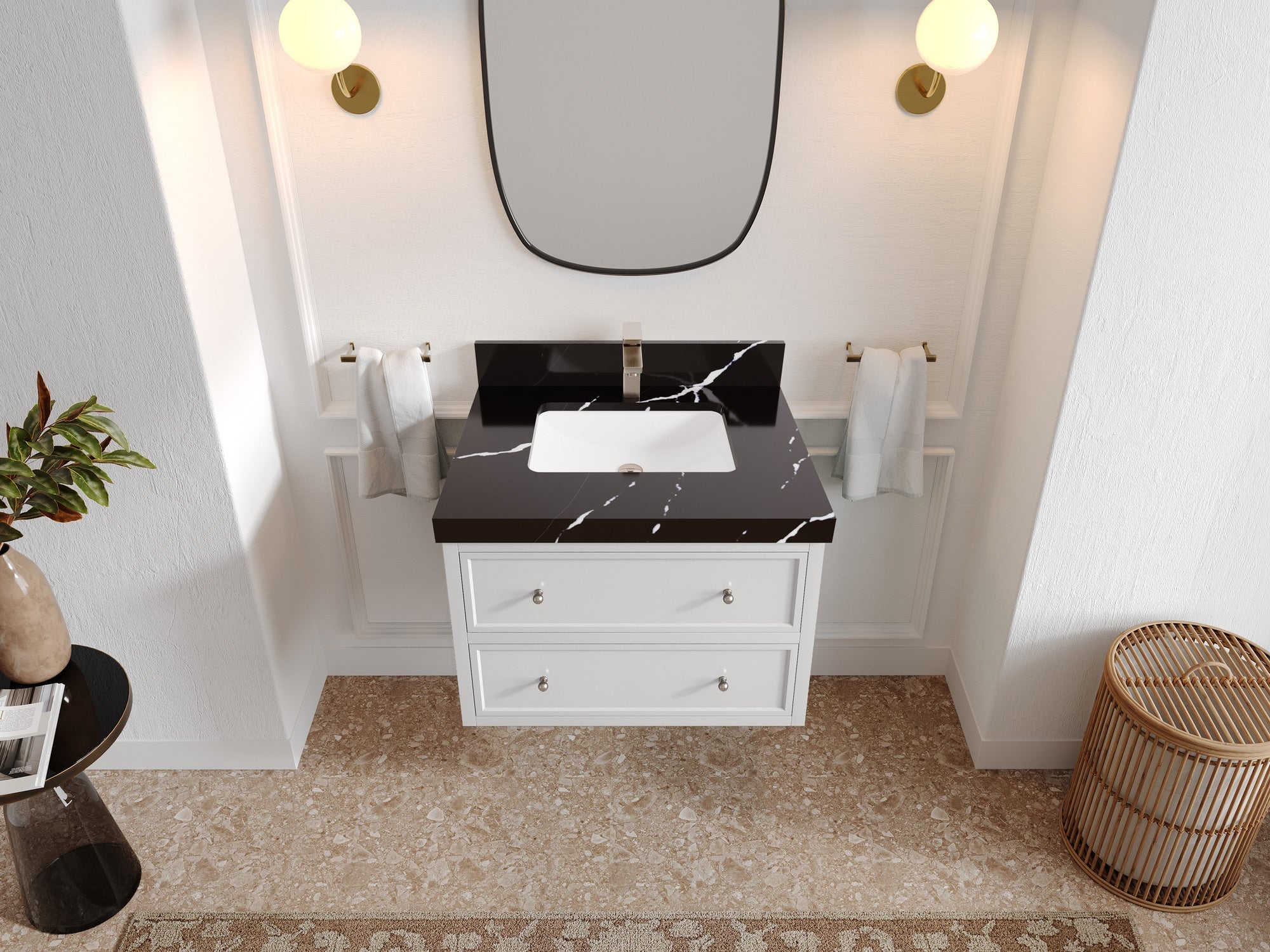 Roswell Floating 30 in. W x 22 in. D Single Sink Bathroom Vanity - Willow Bath and Vanity