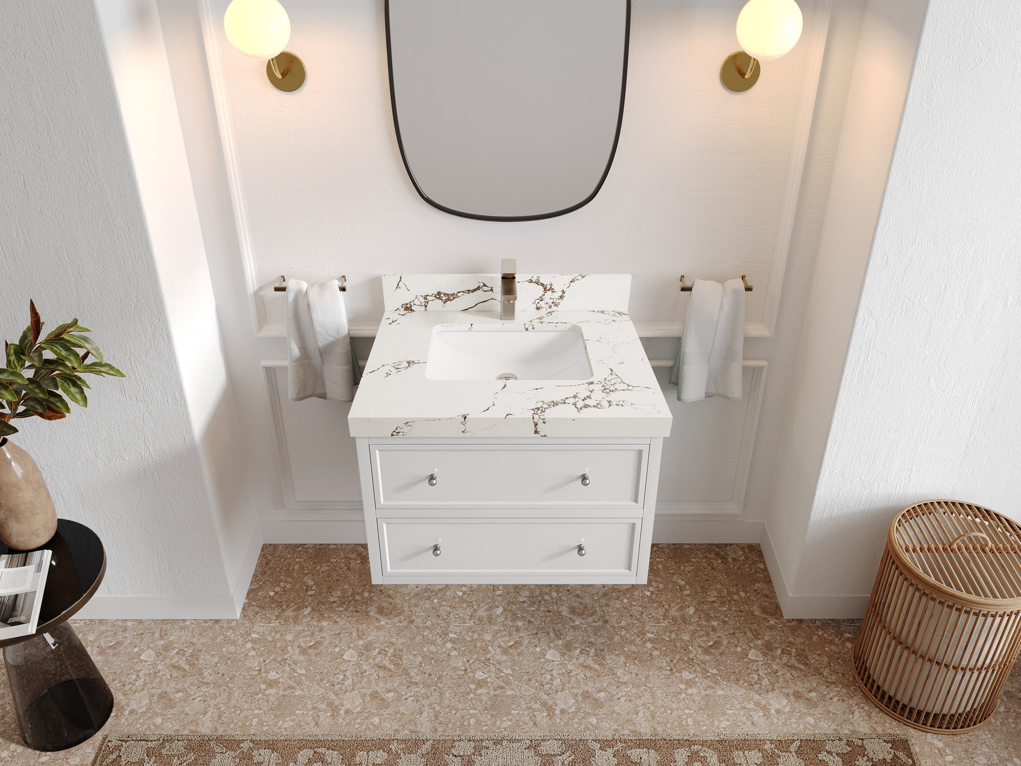 Roswell Floating 30 in. W x 22 in. D Single Sink Bathroom Vanity - Willow Bath and Vanity