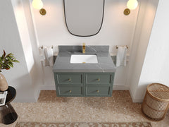 Roswell Floating 36 in. W x 22 in. D Center Sink Bathroom Vanity - photo 32