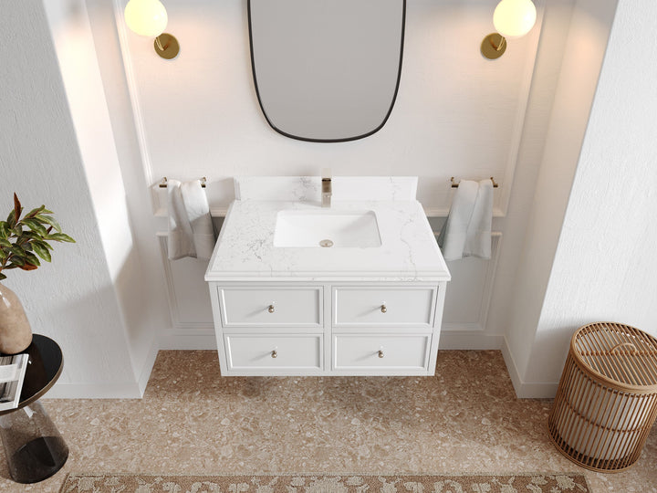 Roswell Floating 36 in. W x 22 in. D Center Sink Bathroom Vanity - photo 26