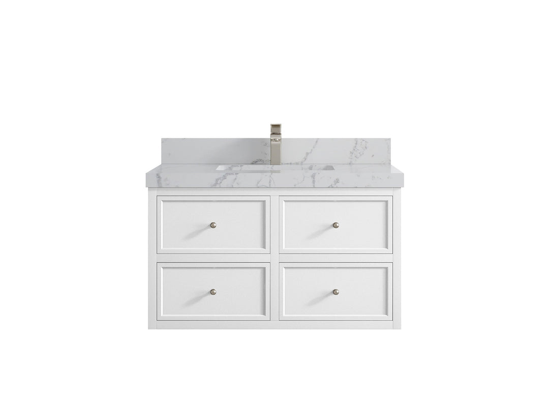 Roswell Floating 36 in. W x 22 in. D Center Sink Bathroom Vanity - Willow Bath and Vanity
