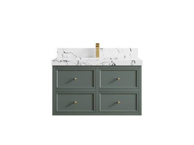 Roswell Floating 36 in. W x 22 in. D Center Sink Bathroom Vanity - Willow Bath and Vanity