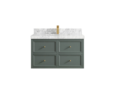 Roswell Floating 36 in. W x 22 in. D Center Sink Bathroom Vanity - Willow Bath and Vanity