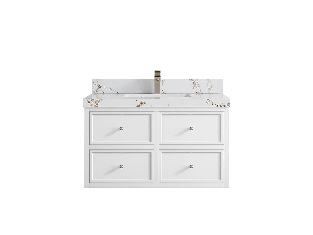 Roswell Floating 36 in. W x 22 in. D Center Sink Bathroom Vanity - Willow Bath and Vanity