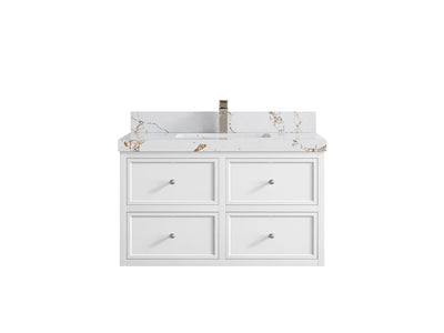 Roswell Floating 36 in. W x 22 in. D Center Sink Bathroom Vanity - Willow Bath and Vanity