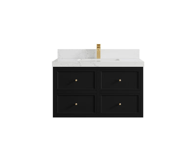 Roswell Floating 36 in. W x 22 in. D Center Sink Bathroom Vanity - Willow Bath and Vanity