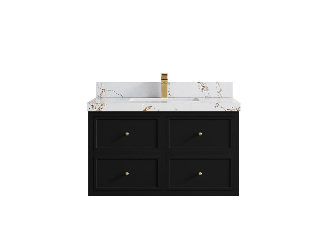 Roswell Floating 36 in. W x 22 in. D Center Sink Bathroom Vanity - Willow Bath and Vanity