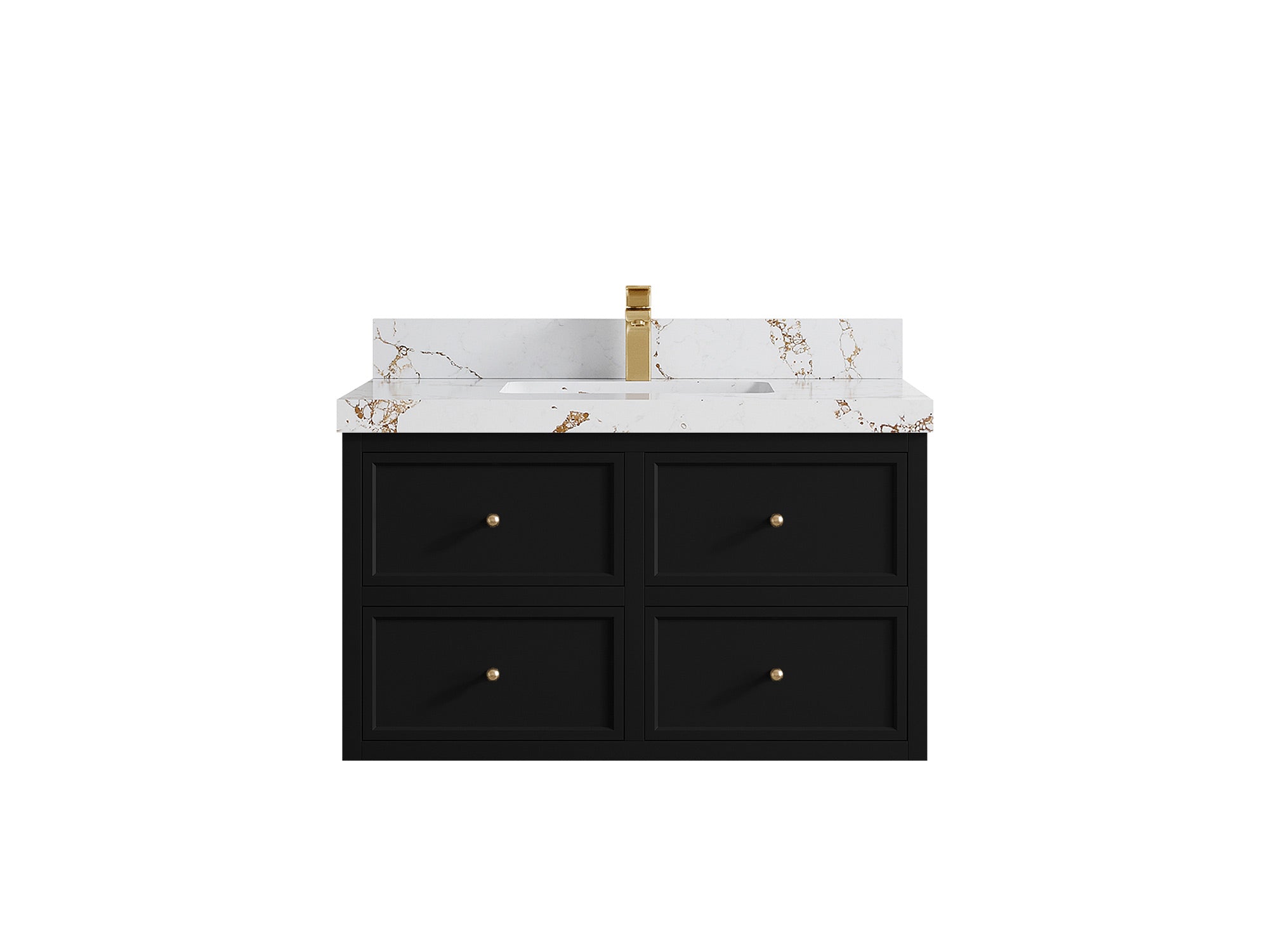 Roswell Floating 36 in. W x 22 in. D Center Sink Bathroom Vanity - Willow Bath and Vanity