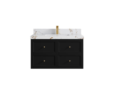 Roswell Floating 36 in. W x 22 in. D Center Sink Bathroom Vanity - Willow Bath and Vanity