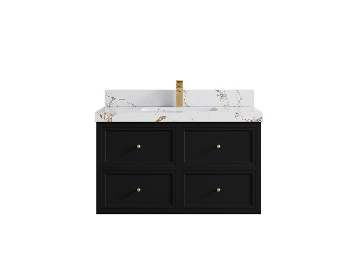 Roswell Floating 36 in. W x 22 in. D Center Sink Bathroom Vanity - photo 37