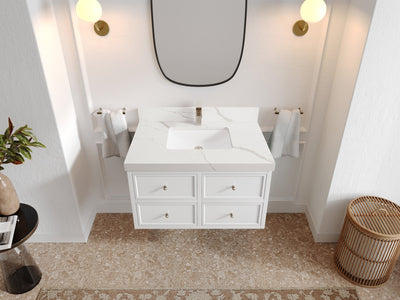 Roswell Floating 36 in. W x 22 in. D Center Sink Bathroom Vanity - Willow Bath and Vanity