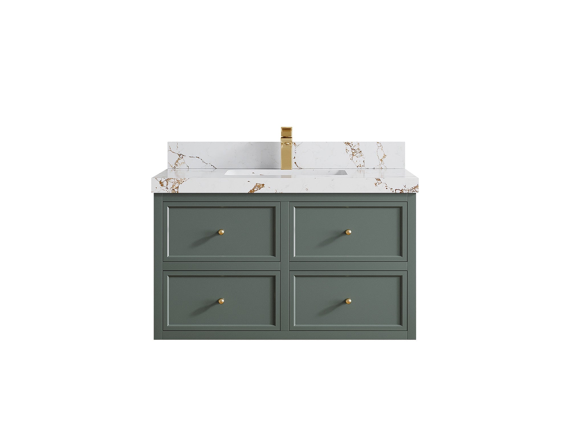 Roswell Floating 36 in. W x 22 in. D Center Sink Bathroom Vanity - Willow Bath and Vanity