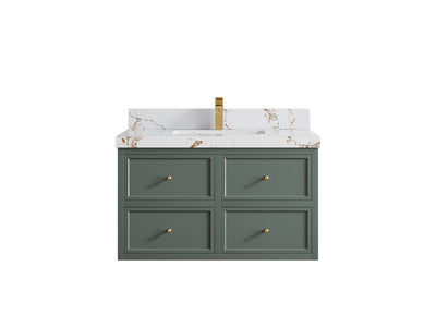 Roswell Floating 36 in. W x 22 in. D Center Sink Bathroom Vanity - Willow Bath and Vanity