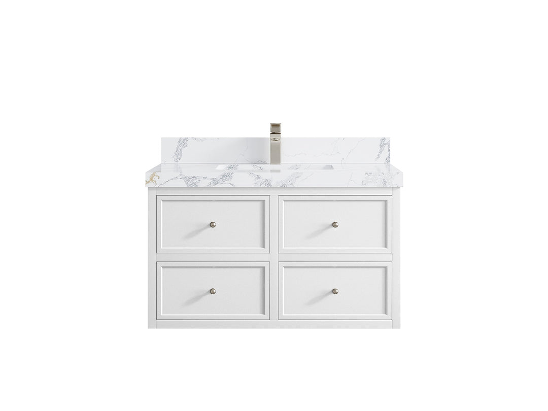 Roswell Floating 36 in. W x 22 in. D Center Sink Bathroom Vanity - Willow Bath and Vanity