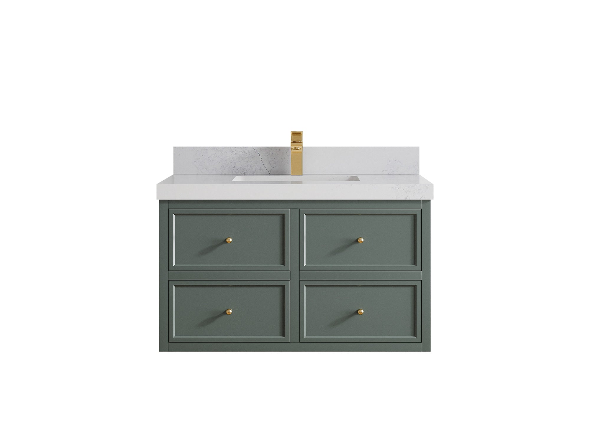 Roswell Floating 36 in. W x 22 in. D Center Sink Bathroom Vanity - Willow Bath and Vanity