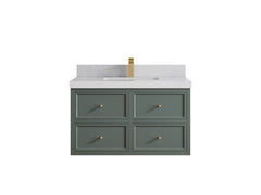 Roswell Floating 36 in. W x 22 in. D Center Sink Bathroom Vanity - photo 1