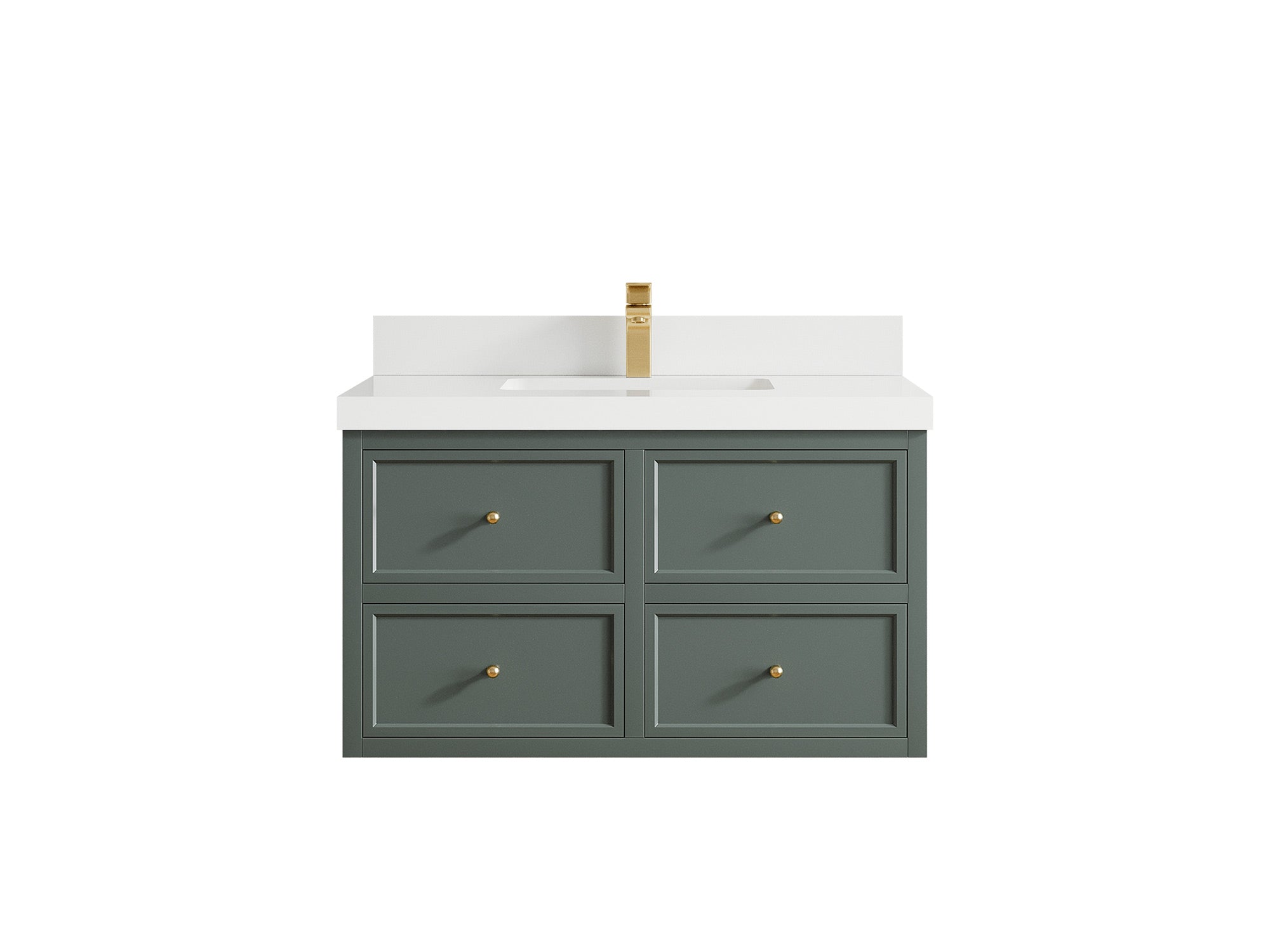 Roswell Floating 36 in. W x 22 in. D Center Sink Bathroom Vanity - Willow Bath and Vanity