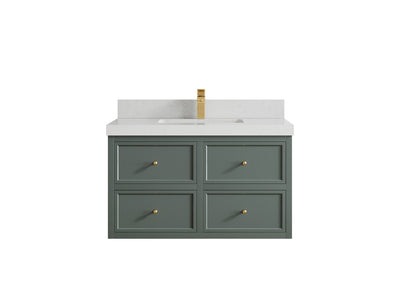 Roswell Floating 36 in. W x 22 in. D Center Sink Bathroom Vanity - Willow Bath and Vanity