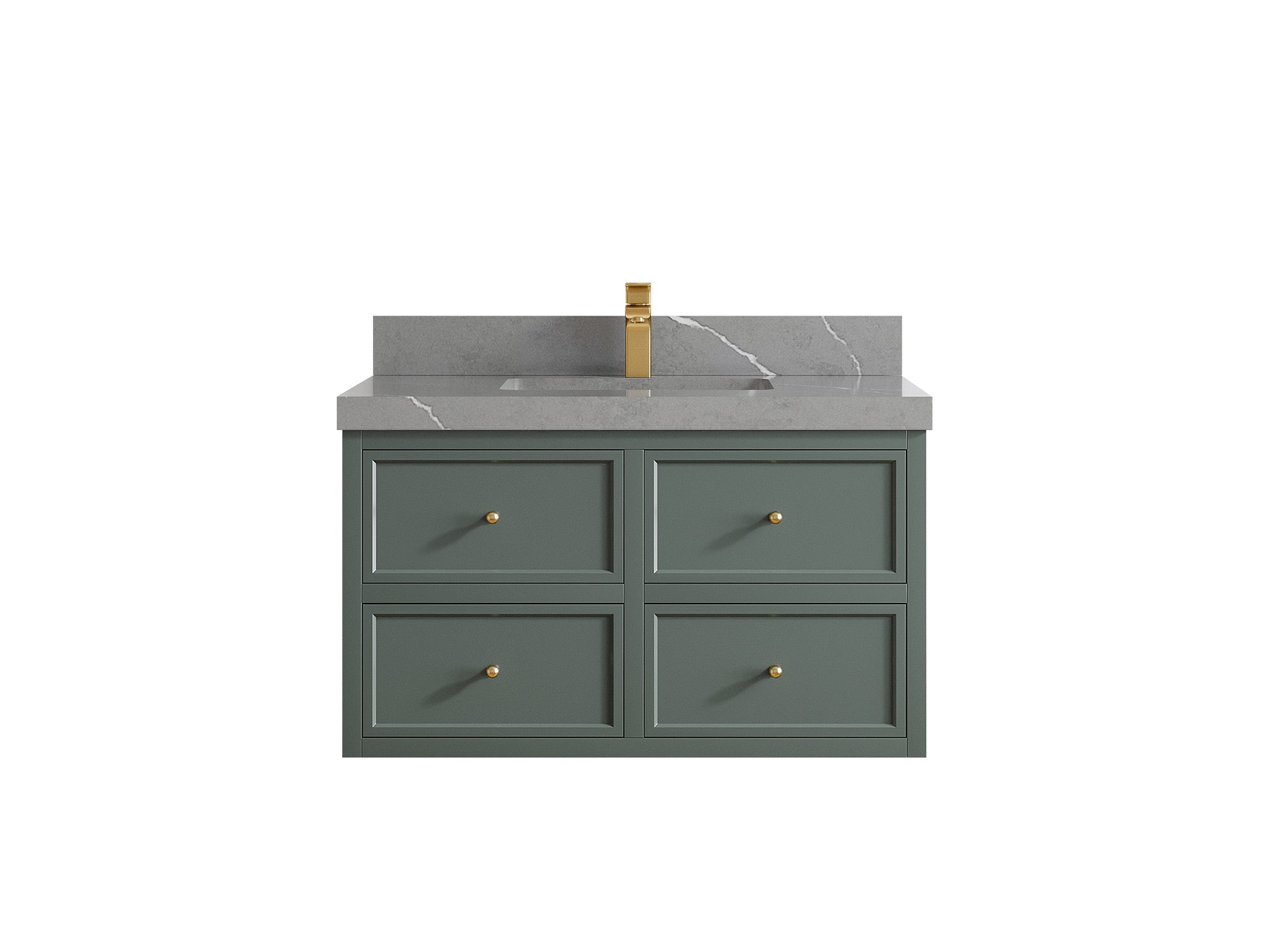 Roswell Floating 36 in. W x 22 in. D Center Sink Bathroom Vanity - Willow Bath and Vanity