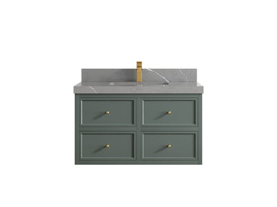 Roswell Floating 36 in. W x 22 in. D Center Sink Bathroom Vanity - Willow Bath and Vanity