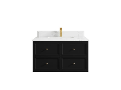 Roswell Floating 36 in. W x 22 in. D Center Sink Bathroom Vanity - Willow Bath and Vanity