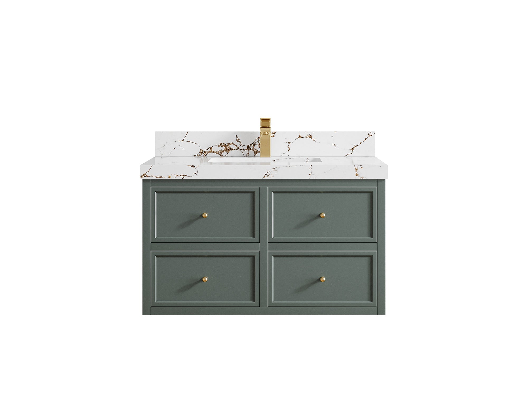 Roswell Floating 36 in. W x 22 in. D Center Sink Bathroom Vanity - Willow Bath and Vanity
