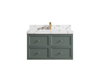 Roswell Floating 36 in. W x 22 in. D Center Sink Bathroom Vanity - Willow Bath and Vanity