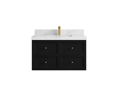 Roswell Floating 36 in. W x 22 in. D Center Sink Bathroom Vanity - Willow Bath and Vanity