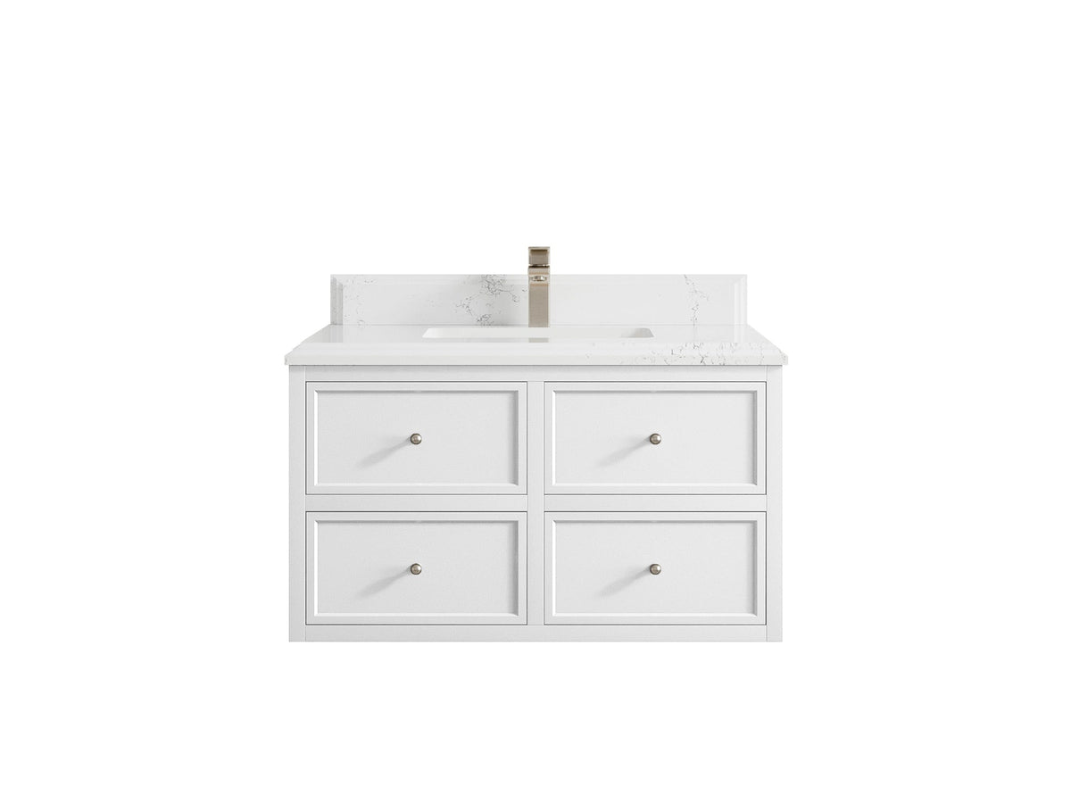 Roswell Floating 36 in. W x 22 in. D Center Sink Bathroom Vanity - Willow Bath and Vanity