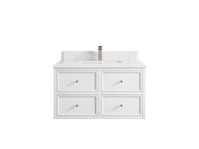 Roswell Floating 36 in. W x 22 in. D Center Sink Bathroom Vanity - Willow Bath and Vanity