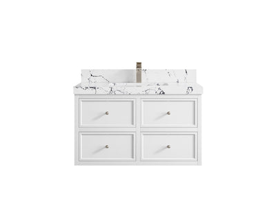 Roswell Floating 36 in. W x 22 in. D Center Sink Bathroom Vanity - Willow Bath and Vanity