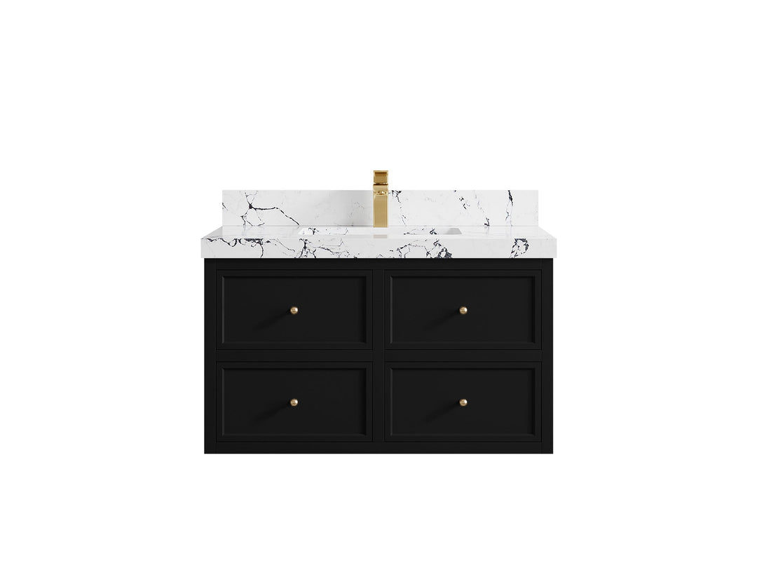 Roswell Floating 36 in. W x 22 in. D Center Sink Bathroom Vanity - Willow Bath and Vanity